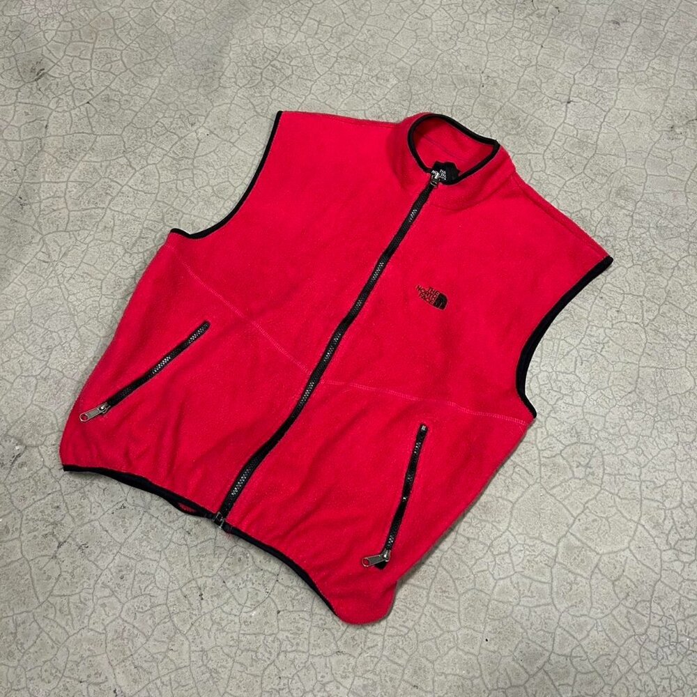 Cherry Red North Face Fleece Vest